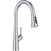 KRAUS Odelia 4-Function Single Handle Pull Down Kitchen Faucet in Chrome with CleanSweep Blade Spray, KPF-3220CH