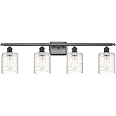 Innovations Lighting Cobbleskill - 4 Light Bath Vanity in Art Nouveau Style-11 Inches Tall and 36 Inches Wide-Matte Black Fin