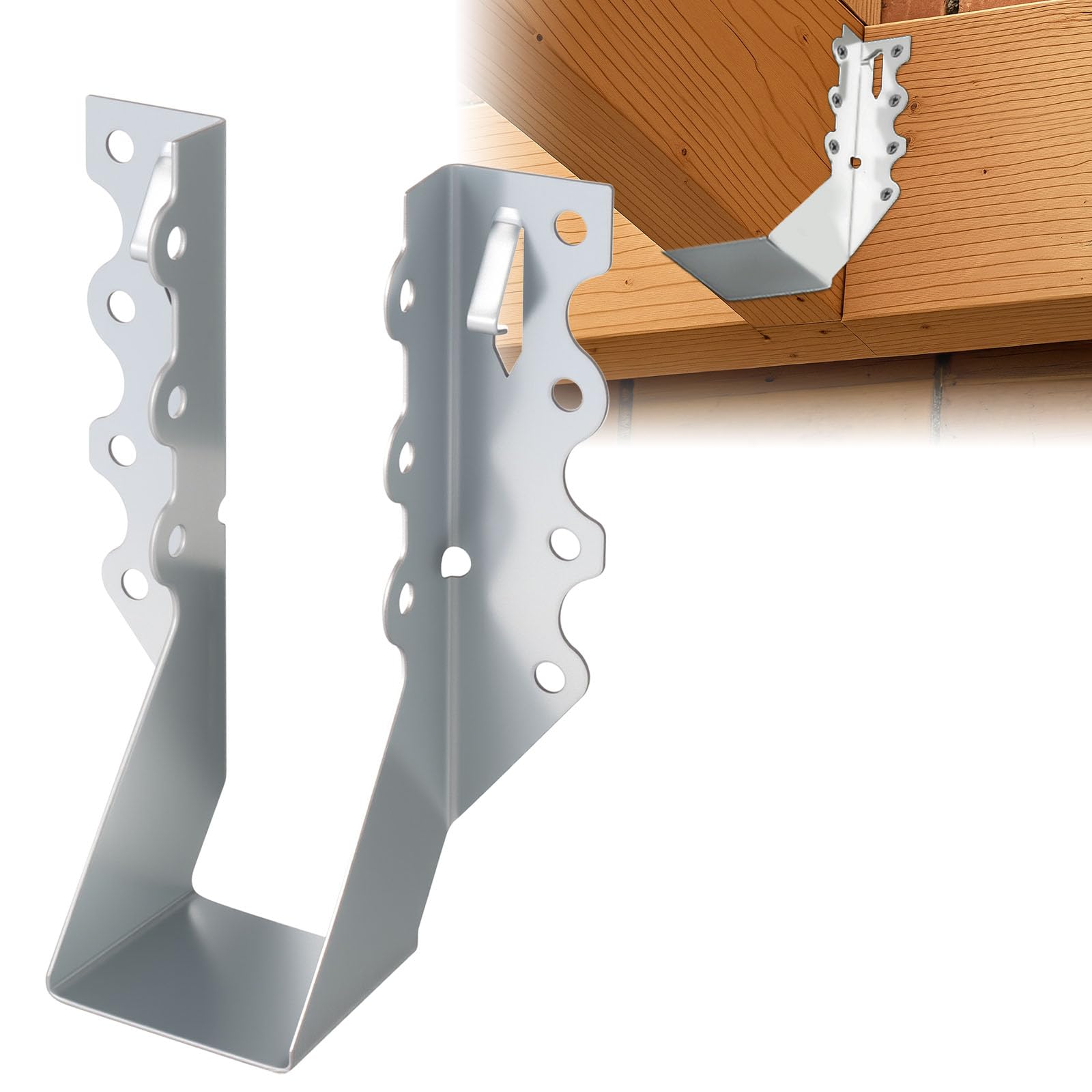 Photo 1 of Mixiflor 50 Pcs Joist Hangers 2x6, 20 Gauge Galvanized Face Mount Joist Hangers for Wood, Heavy Duty Hurricane Ties Deck Brackets for Rafters, Floor, Ceiling, Roofs – Sliver