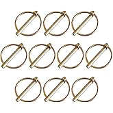 10Pcs 1/4" Lynch Pin Assortment Kit Lock Pin Clips, 5.8x45mm | Heavy Duty Lynch Pin for Farm Tractors Trailers Trucks Mower