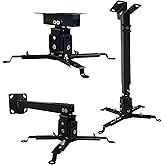 Tonalee Projector Mount Wall or Ceiling Projection Mount Bracket with Adjustable Height and Extendable Arms Mounts for Home and Office Projector
