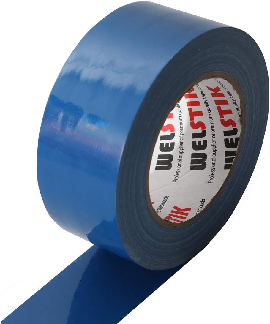 WELSTIK Blue Duct Tape Waterproof,Colored Gaffer Tape for Repairs DIY, Crafts, Indoor Outdoor Use,50mm X 41M, 7.5 Mil Thick,Blue