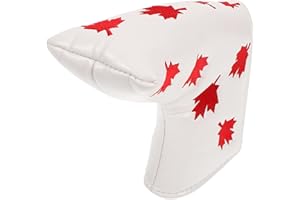 WHAMVOX Golf Putter Cover Pu Putter Protector for Center Shaft Mallet Maple Leaf Design for Golf Enthusiasts