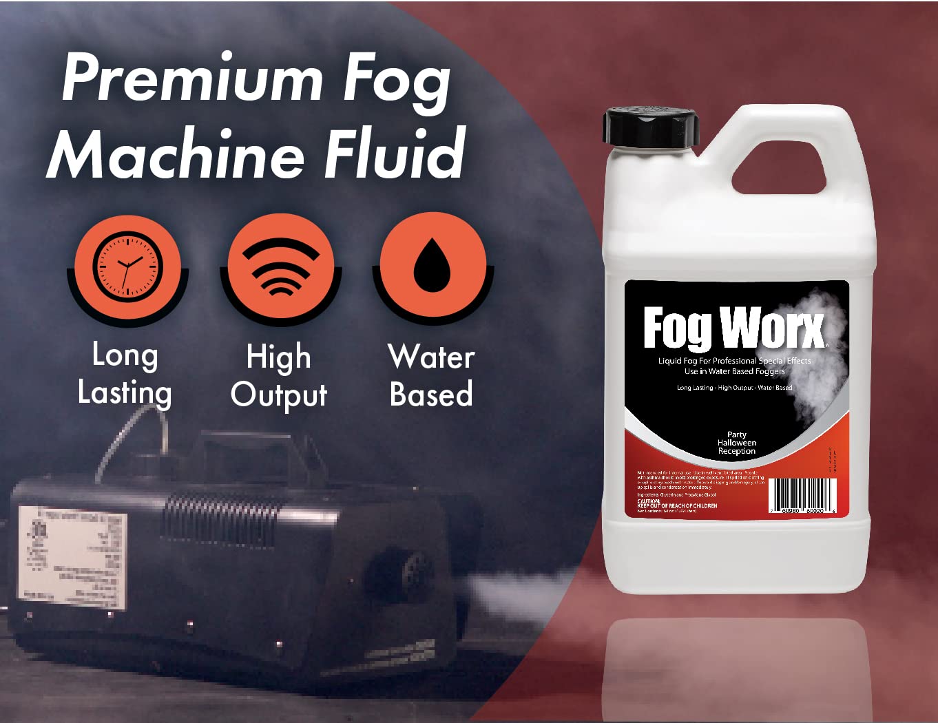 FogWorx Fog Juice 1 Half Gallon Of Premium Fog Fluid (64oz) Medium