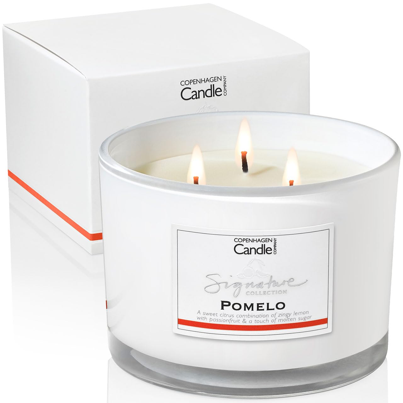 Luxury Scented Candles Gifts for Women | Natural Wax Blend | 35 Hours Burn time | Hotel Collection | The Copenhagen Company - Pomelo (12oz)