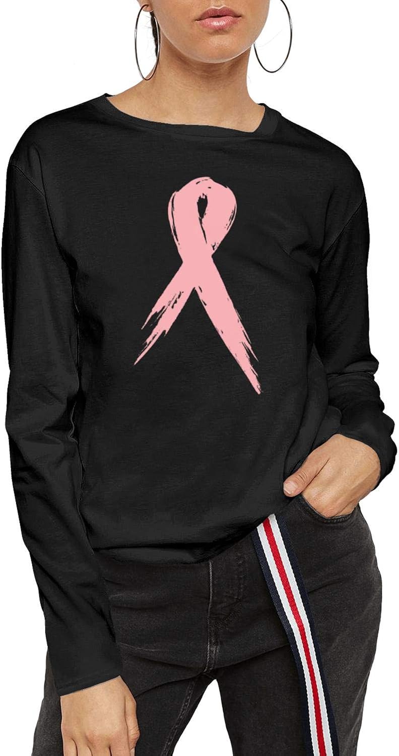 Breast Cancer Pink Ribbon Sweatshirts for Womens Comfort Shirt