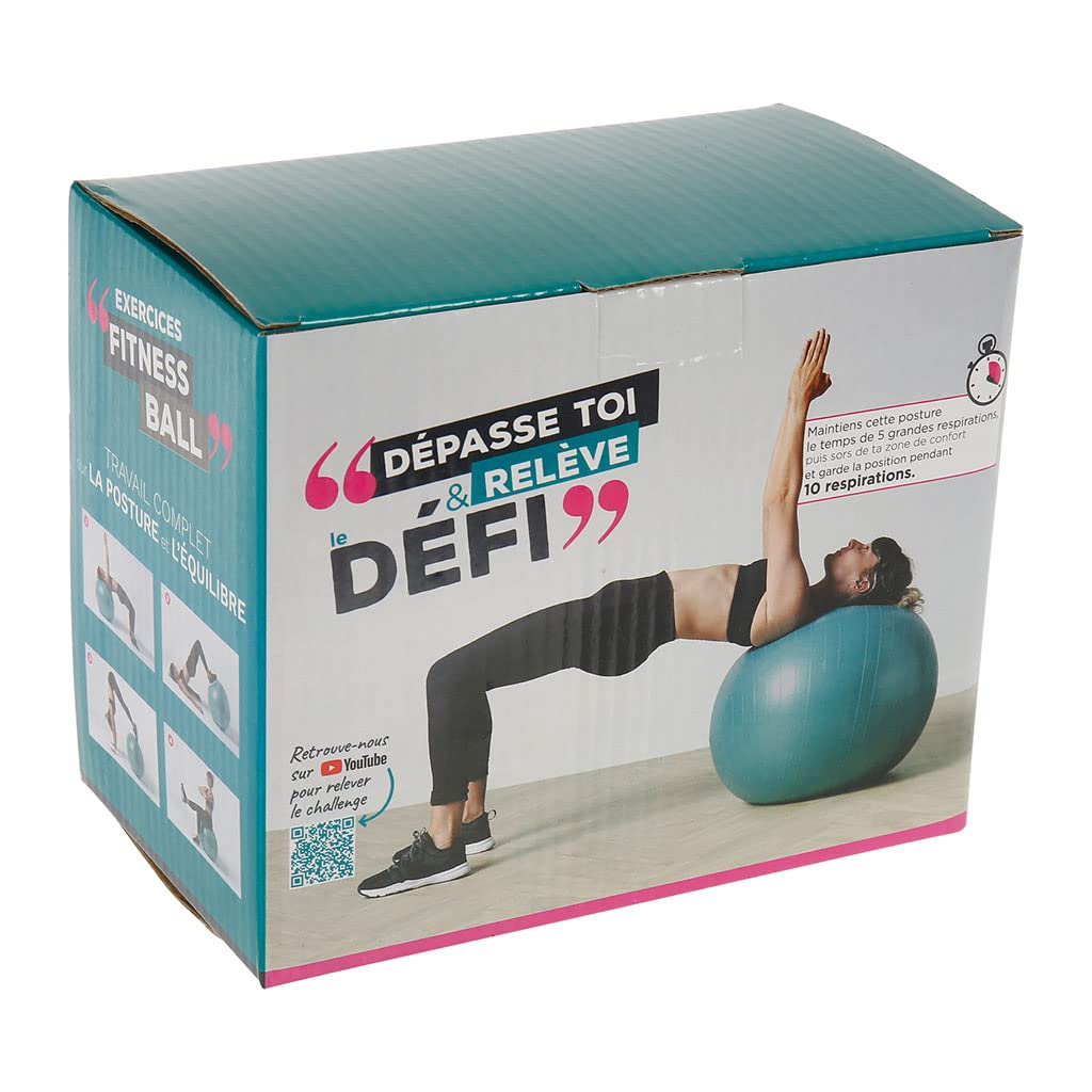 UPFIT - Pilates exercise ball – Allows muscle strengthening of the back, stomach – Serves to accompany movements and helps to sit well during exercises – Diameter: 65 cm