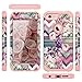 SKYLMW Case for iPhone 6 Plus, Case for iPhone 6s Plus, Three Layer Heavy Duty High Impact Resistant Hybrid Protective Cover Case for iPhone 6 Plus/6s Plus, Wave Flower/Rose