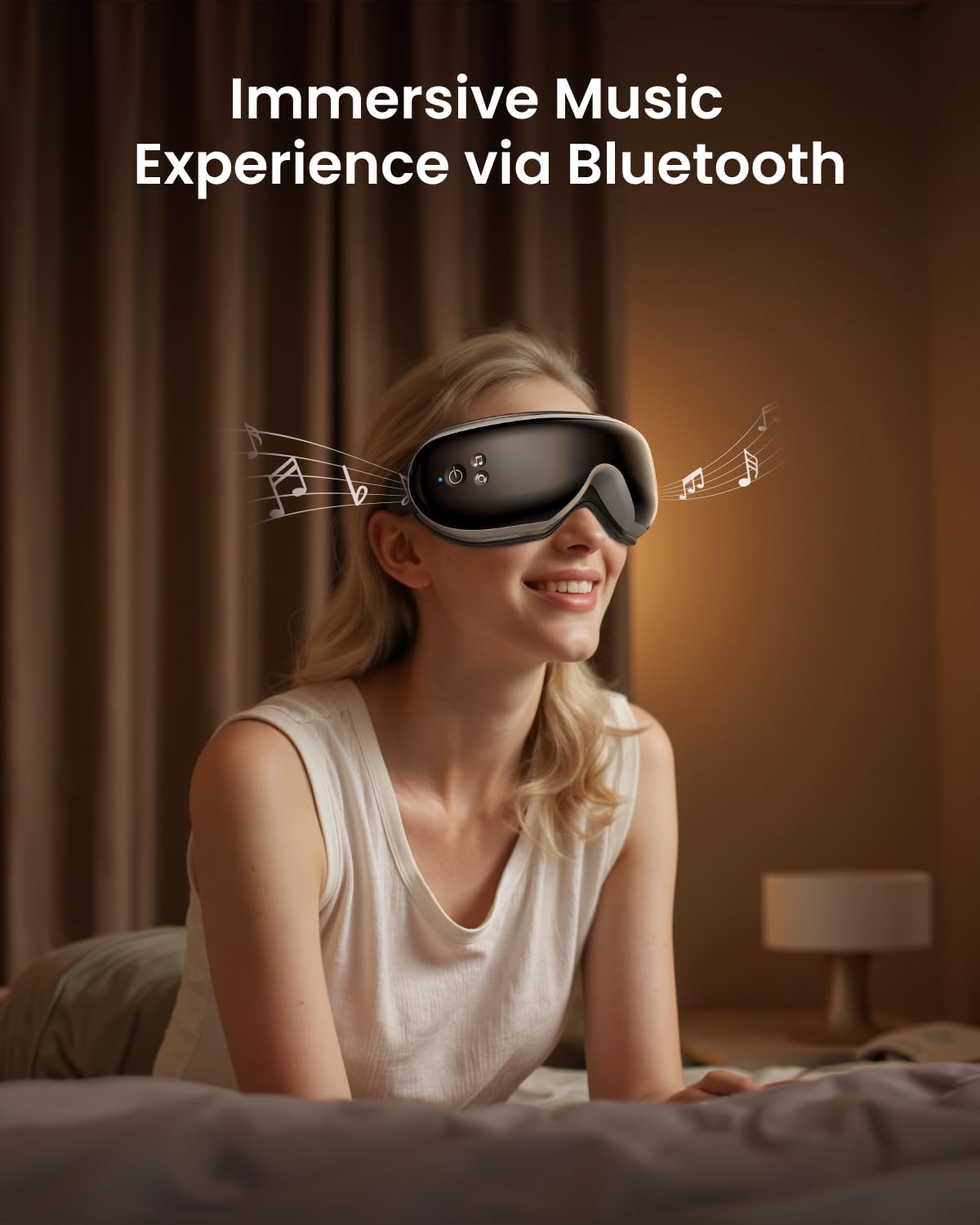 RENPHO Eye Massager, Birthday Gifts for Women Men Her Him, Eyeris1 Eye Massager with Heat & Remote, Compression, Sleep Mask for Relax, Migraine Relief, Reduce Strain, Improve Sleep