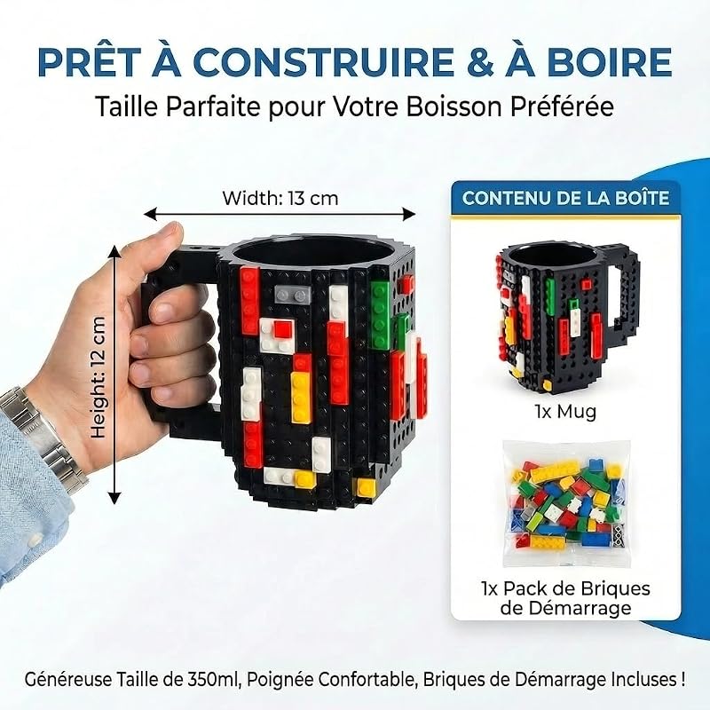 ® Tasse Lego 350 ml - Mug Briques de Construction DIY