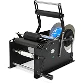 ZONEPACK Manual Round Bottle Labeling Machine Sticker Label Applicator | Upgraded top pressing roller ensures smooth bubble-free labeling. Fits glass, PET &amp; metal jars for small businesses.