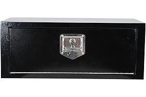 COOLBAG Underbody Truck Box Steel Storage Tool Box,27.5 x 10.5 x 10 Tool Chest Organizer w/Lock and Keys For Pickup,Truck Bed, RV, Trailer,Heavy Duty Waterproof Blac box