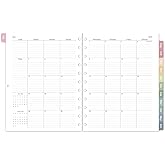 2026-2027 Monthly Planner Refill for 11-Disc, 16 Monthly Calendar, 8.5"x11" | A4 Letter Size Planner Inserts for 11-Disc Discbound, Sep. 2026 - Dec. 2027 Calendar Inserts with Colorful Laminated Tabs
