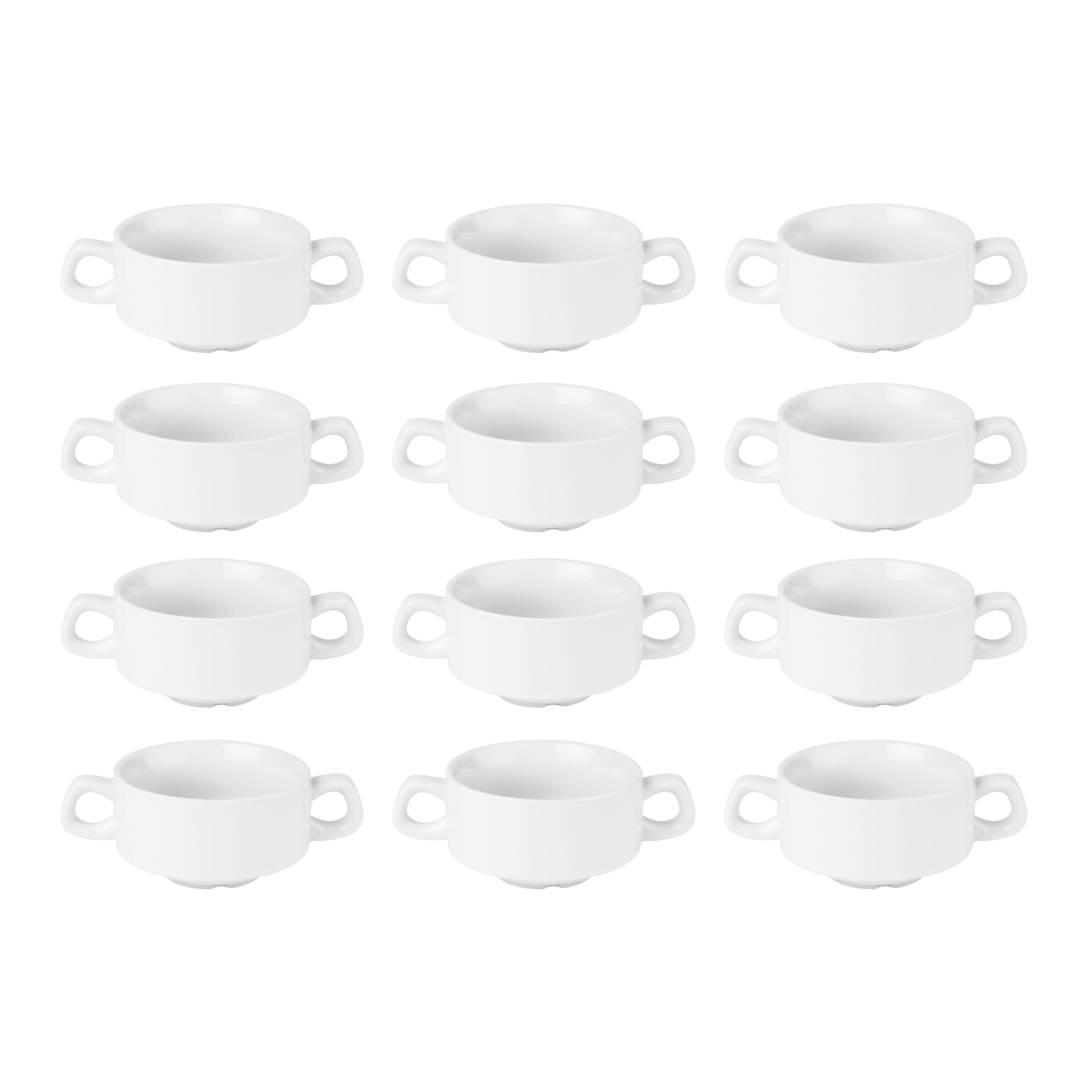 Olympia Hotelware Stacking Soup Bowls in White Porcelain 10oz / 290ml - x 12