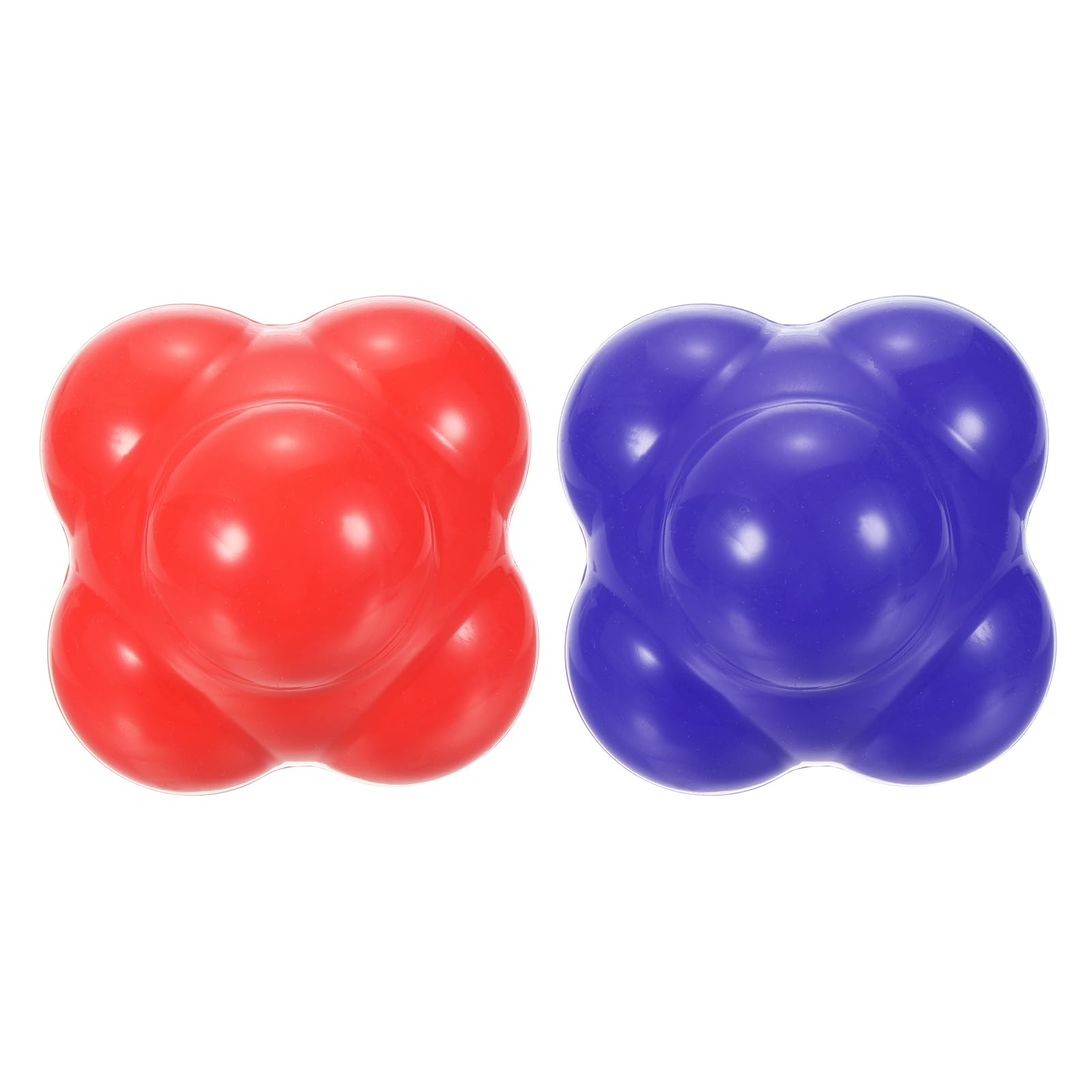 M METERXITY 2 Pack Bounce Reaction Balls - Coordination Training Ball, Wear-resistant Silicone, Apply to Tennis/Softball/Badminton Training (57 x 57mm, Red Blue)