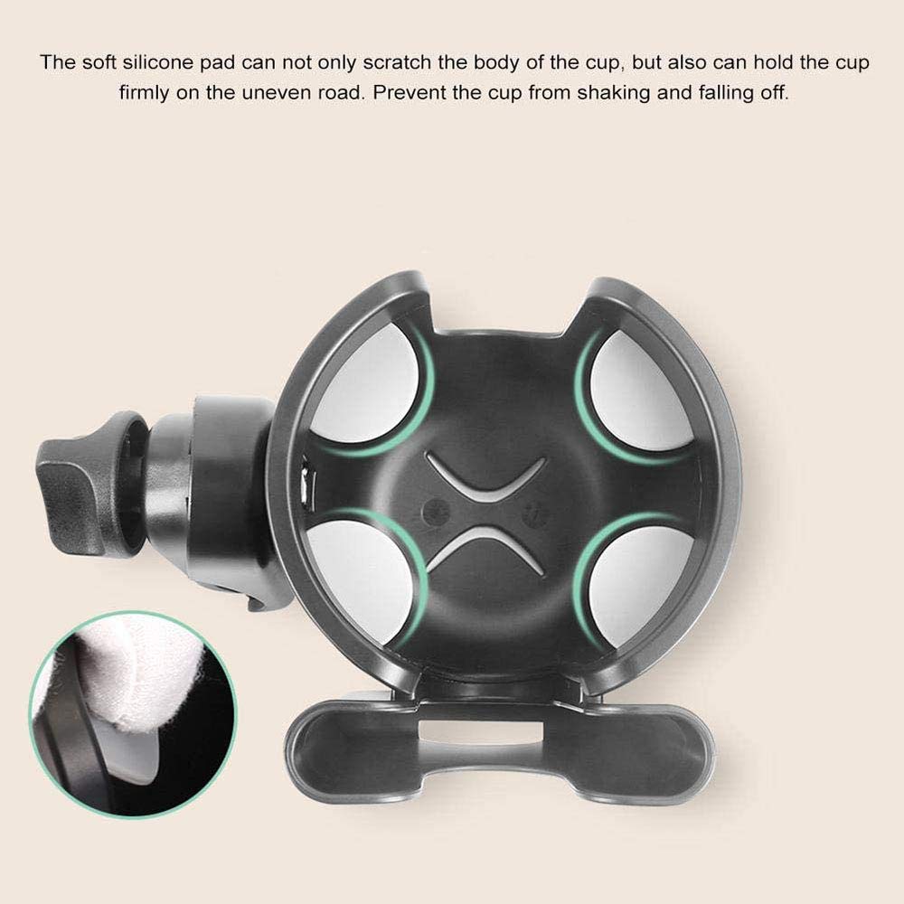 Parent Cup Holder for Stroller,Stroller Cup Holder, Bicycle Cup Holder, Universal Cup Holder Rack for Buggy Pushchair Wheelchair Bike and More (Black) (Black): Baby
