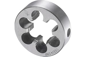 CoCud Round Thread Repair Die, 7/8"-14 UNF Die 45mm OD, Alloy Tool Steel Cylindrical Pipe Threading Tool with 6 Chip Holes - 