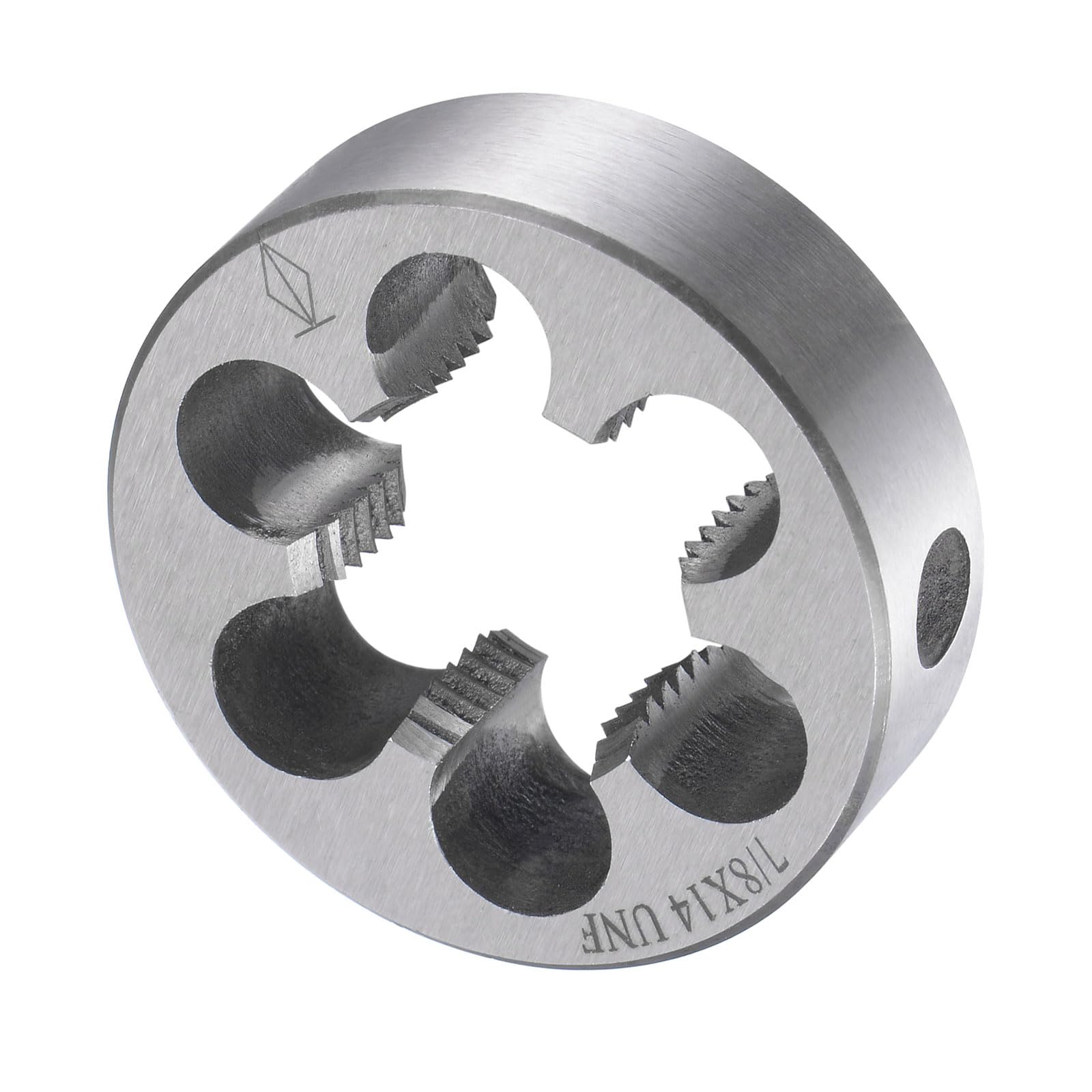 CoCud Round Thread Repair Die, 7/8"-14 UNF Die 45mm OD, Alloy Tool Steel Cylindrical Pipe Threading Tool with 6 Chip Holes - (Applications: for Threading Repairing)