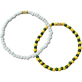 Handmade 2 pcs Yoruba Santeria Ilde Babalawo Iyawo Stretch Bracelets Set