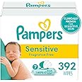pampers sensitive baby wipes 392 ct OLD