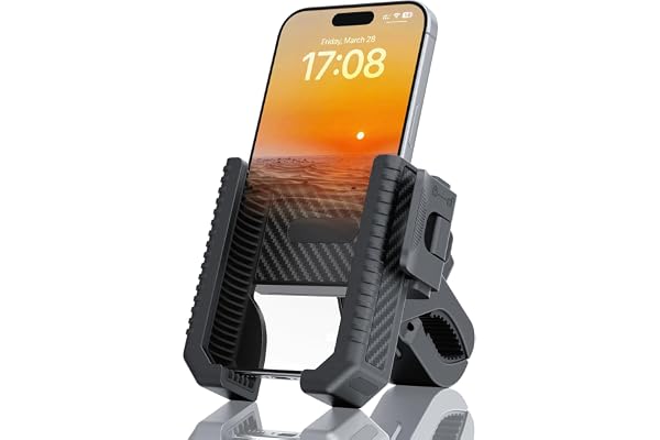Bike Phone Mount, Motorcycle Phone Holder with Not Block Camera, Cell Phone Holder for Bike, Motorcycle Handlebar Cell Phone