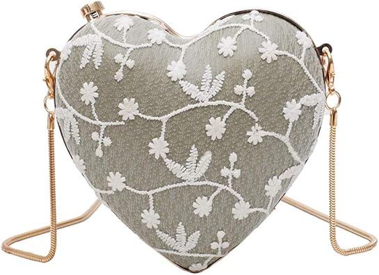 Amazon 斜めかけバッグ レディース かわいい ハンドバッグ ハート形 花柄 ポーチ コンパクト ポシェット クラシカル 財布 グリーン 赤 白 黒 緑 女の子 誕生日プレゼント フェミニン 斜めかけバッグ