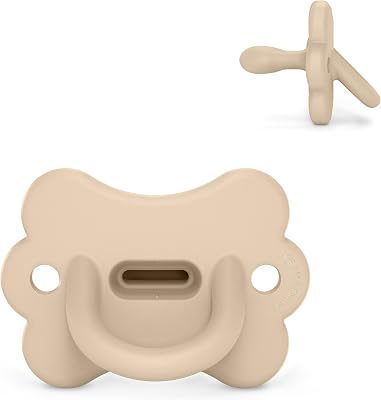, Chupete Todo Silicona, Bebé 0/6 Meses y Recién Nacido, Beige Soft