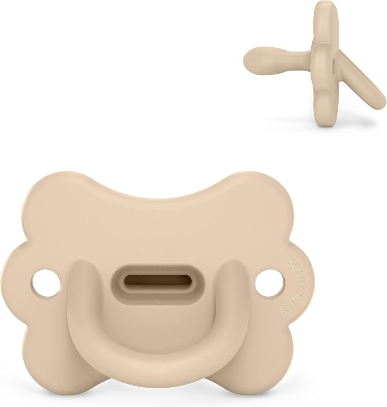, Toda chupeta de silicone, bebé 0/6 meses e recém-nascido, bege macio