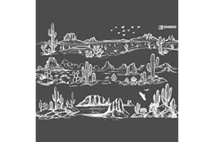 SANBAO STUDIO Ceramic Decals, Underglaze Transfer - Desert (White)