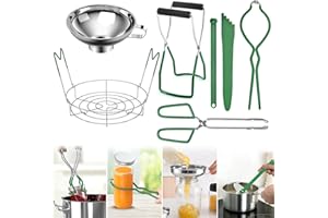 7Pcs Stainless Steel Canning Supplies Starter Kit, Multifunctional Canning Tools Set with Canning Rack Canning Tonga Jar Lift