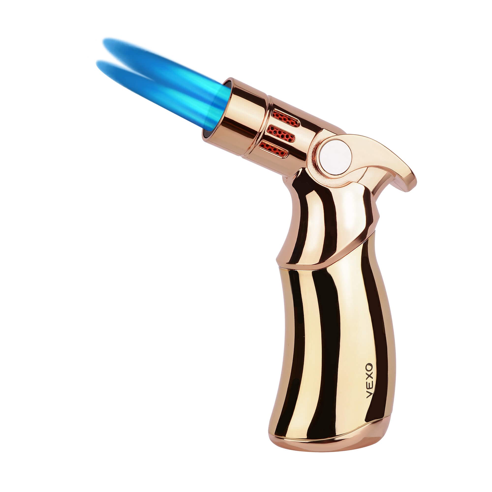 VEXO-Mini4 Torch Lighter Quad 4 Jet Flame Windproof Butane Refill Portable Lighter for Grill BBQ Candle Camping, Cool Lighter Gift Idea (Butane NOT Included) , Gold