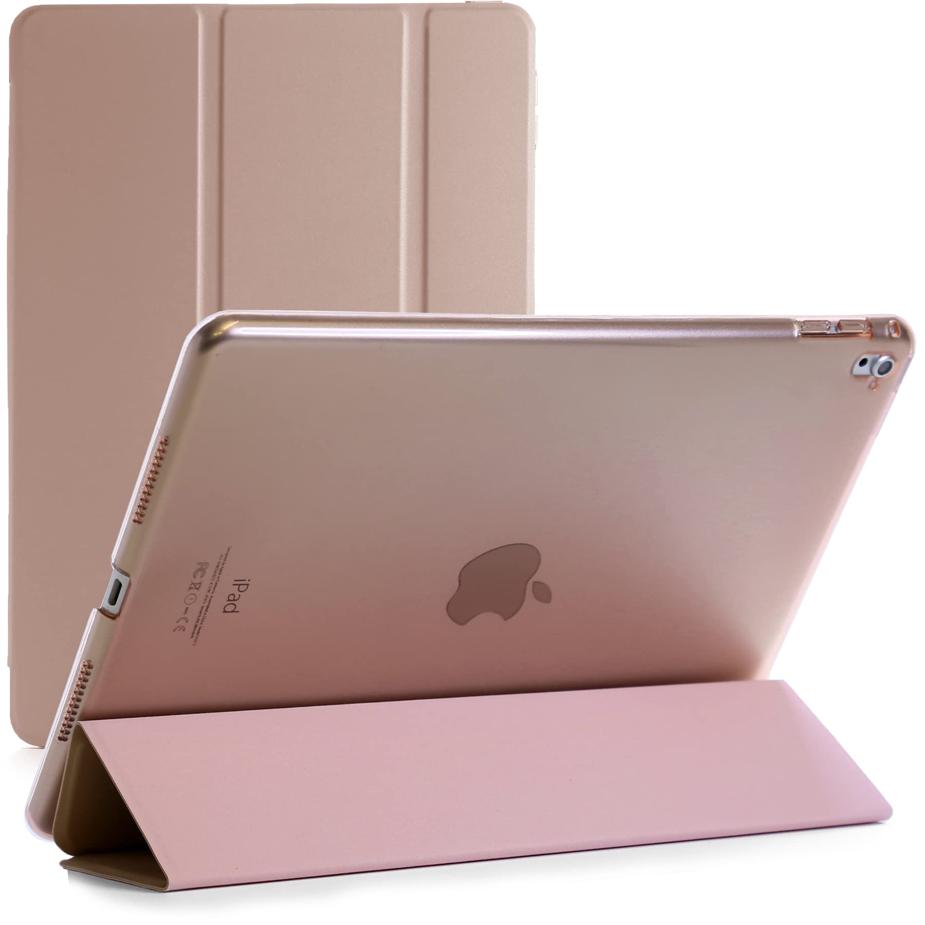 For Apple iPad Pro 9.7 2016 A1674/1675 Smart Case with Automatic Magnetic Wake/Sleep (Rose Gold)