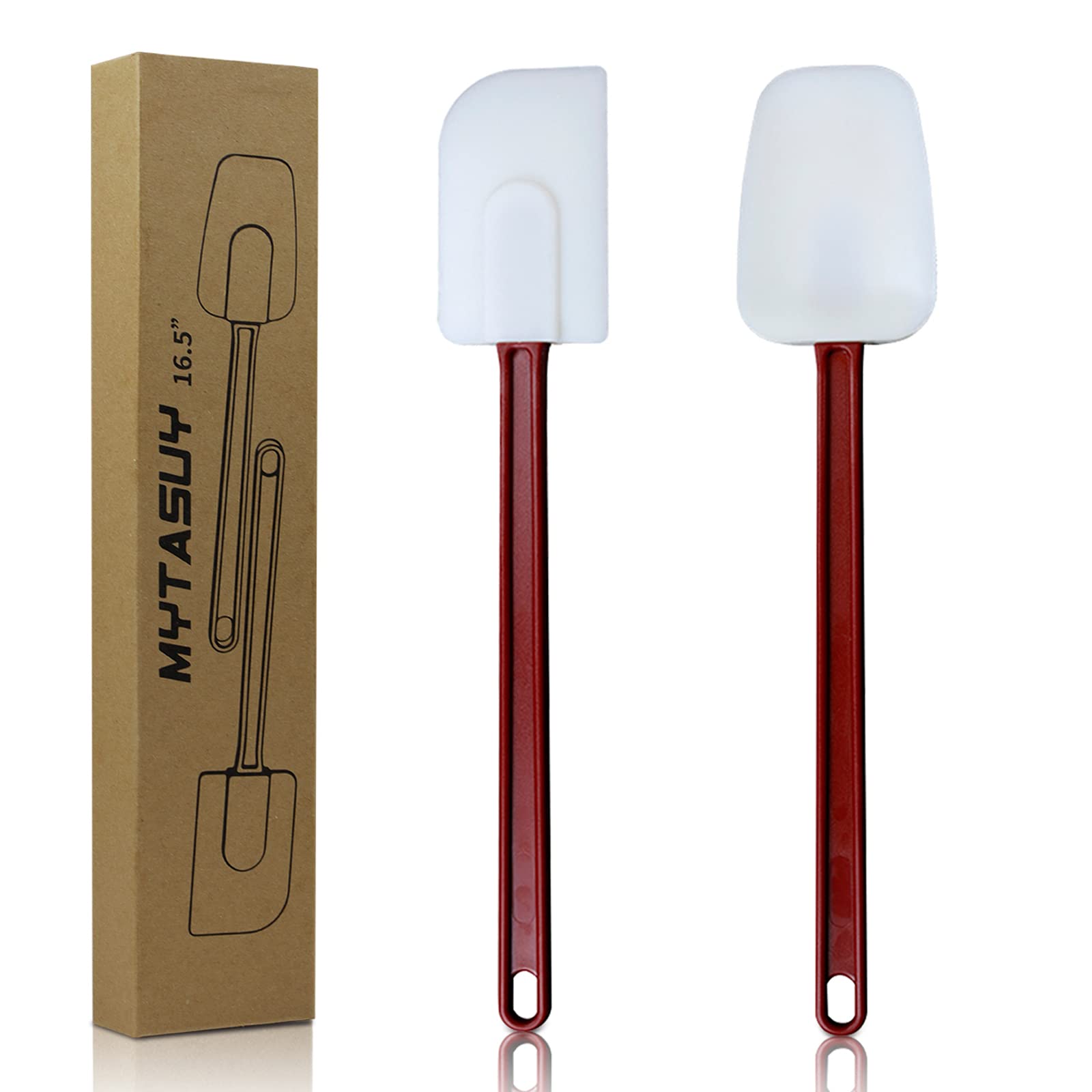 MYTASUY 16.5 INCH Silicone Spatulas Heat Resistant Heavy Duty Rubber ...