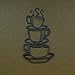 Adorox Coffee House Cafe Cup Java Silhouette Metal Wall Art (Black (1 Pack))