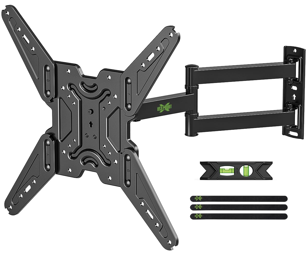 USX MOUNT TV Wall Bracket for 26-60 Inch TVs up to 35kg, Full Motion TV Wall Mount, Smooth Swivel Tilt Extension TV Bracket, Easy Installation, Max VESA 400x400mm, XMM919