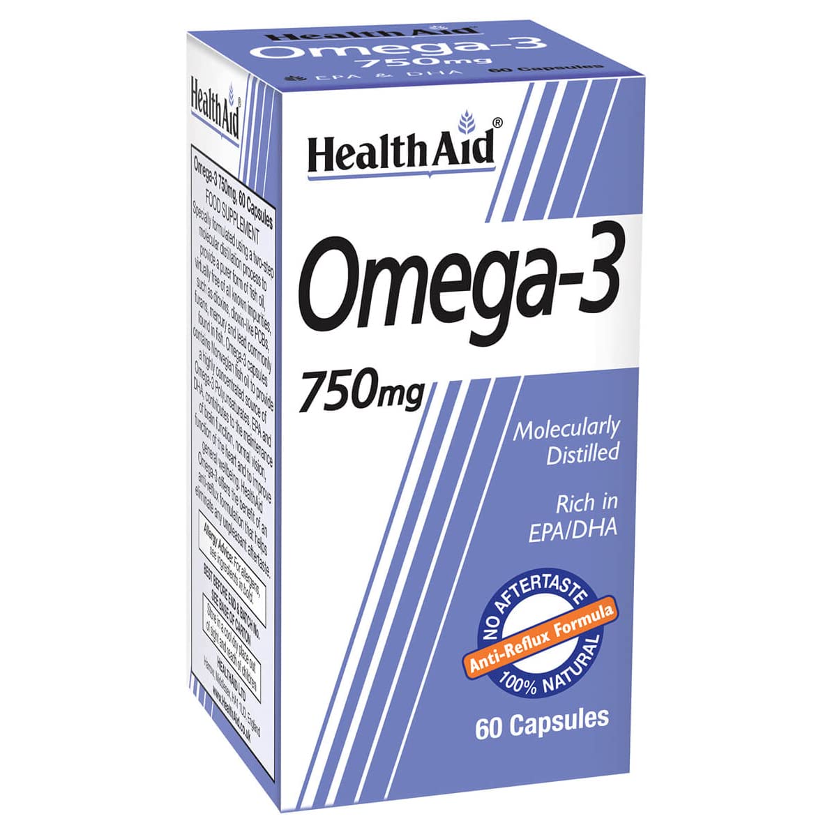 HealthAid Omega 3 750 mg - 60 Capsules, (Pack of 1)