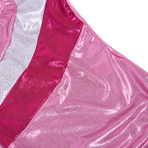 Wah Na Toddler Girls One Piece White Gymnastics Leotards For 6x,6Y-7Y,Pink - Thumbnail 2
