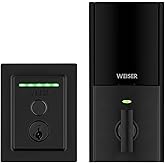 Weiser Halo Touch Matte Black WiFi Smart Lock, Keyless Entry Door Lock, Fingerprint Door Lock, �鶹�� Alexa & Google Assistan