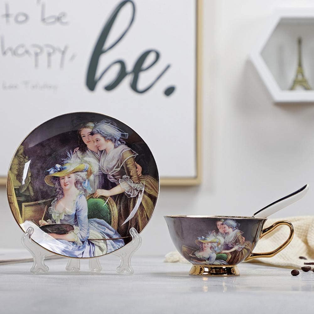 UANOU Fine Bone China Tea Cup Spoon And Saucer Set 3 Pieces Advanced Royal Classical Afternoon Tea Cups Ceramic Art Tea Coffee Cup