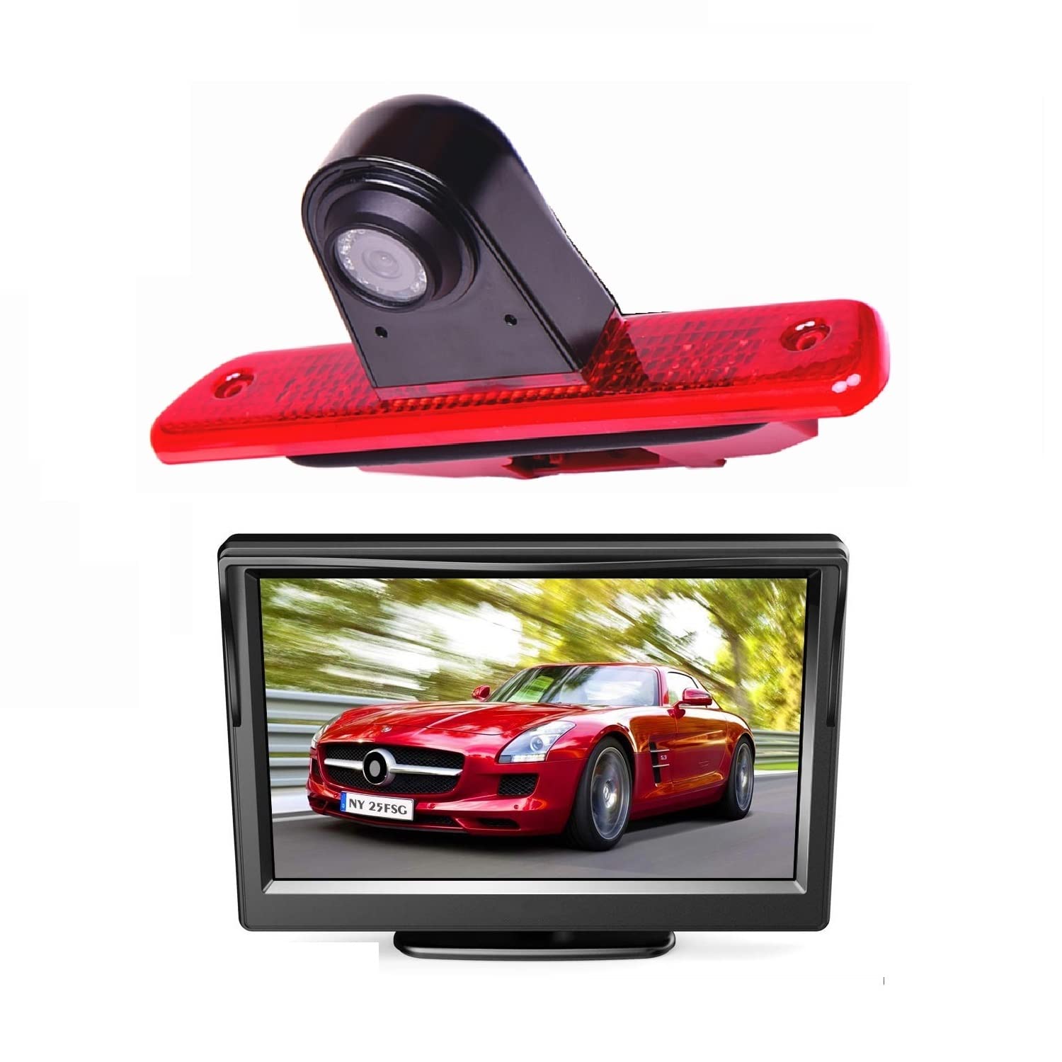 HD 3rd Rear Brake Light Reversing Camera Kit with 4.3" inch TFT LCD Dash Monitor for Scudo Jumpy/Expert/Proace 2007-2016