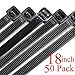 HARILEMINY 18 Inch Cable Long Zip Ties Heavy Duty 50 Pieces Self-Locking Ultra Strong Plastic Wire Ties Tensile Strength Big Long Nylon Cable Tie Wraps Width in Black White UV Resistant