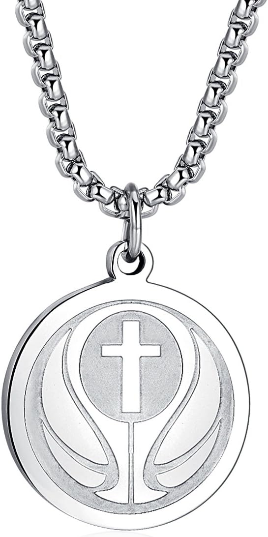 Baseball Basketball Football Soccer Rugby Hockey Athletes Cross Pendant Necklace for Boys Girls Women Men 22 24 Inch Adjustable Stainless Steel Chain I Can Do All Things on Back