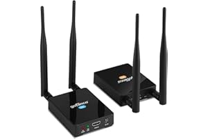 gofanco 328ft (100m) Wireless HDMI Extender Transmitter and Receiver Balun Kit & Adapter – Full HD 1080p, Dual Antenna, Long Range, Auto Detection 5GHz Freq., IR Extension Passback (HDwireless100)