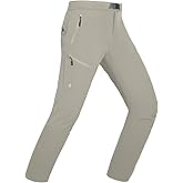 Little Donkey Andy Men's Lightweight Fishing Pants with Belt 5 Zip Pockets Waterproof Quick-Dry Travel Hiking Outdoor Pants