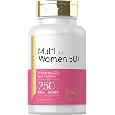 Carlyle Multivitamin for Women 50 and Over | 250 Mini Tablets | Supplement with B-Vitamins, D3, Calcium and Folate | Iron Free | Non-GMO, Gluten Free