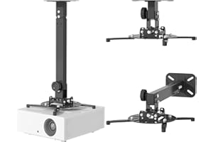 JOY worker Universal Projector Ceiling Mount Wall Bracket Holder Fits Flat or Sloped Ceiling Height Adjustable with Extendable Arms for Home and Office Projector