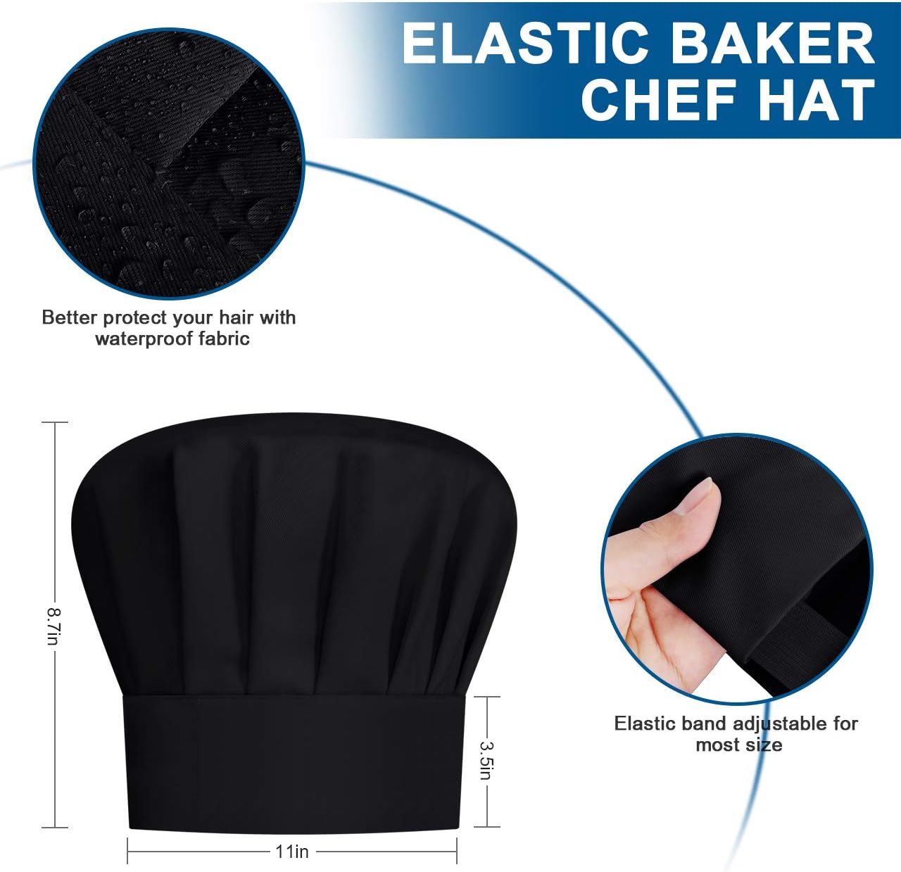 Syntus Apron Chef Hat Set, Adjustable bib Apron Baker Chef Hat Women Men, Black: Home & Kitchen