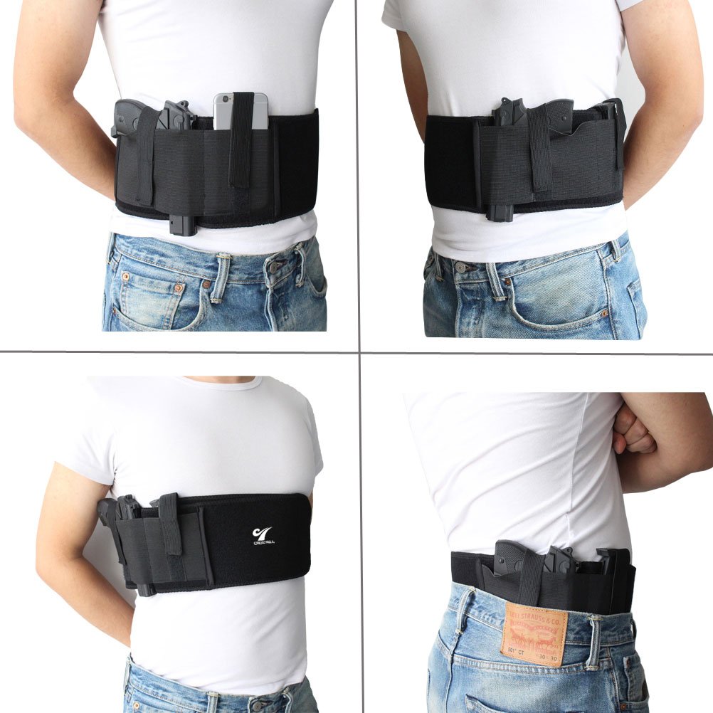 Neoprene Belly Band Holster Concealed Carry with Magazine Pocket/Pouch