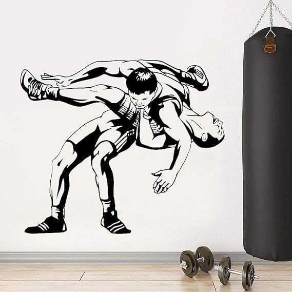 Crjzty Lucha Libre Flor Gimnasio Puerta Lucha Deportes Vinilo Chico