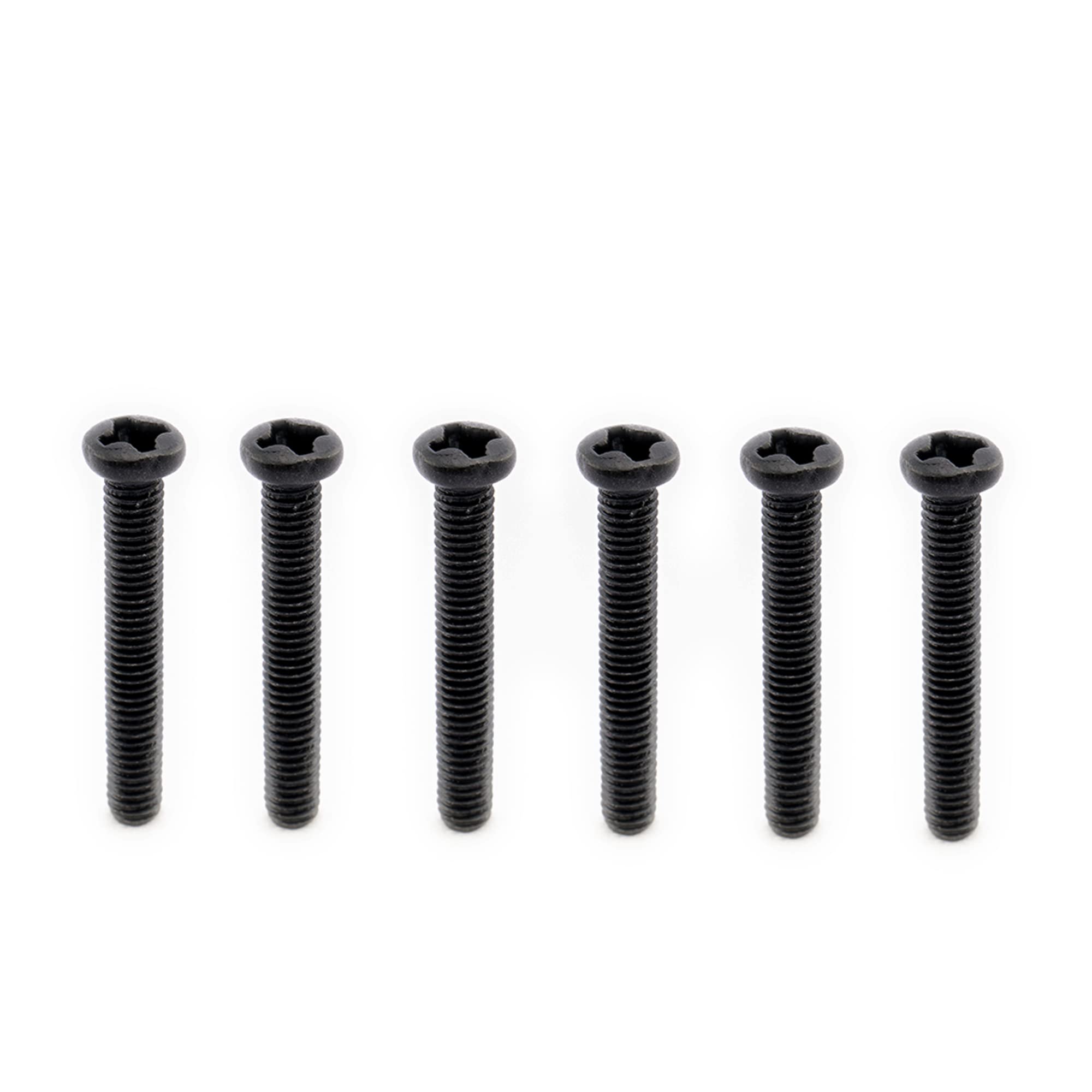 Musiclily Pro Metric M3X20mm Steel Saddle Intonation Screws for Import Tele Style Electric Guitar Bridge,Black(Set of 6)